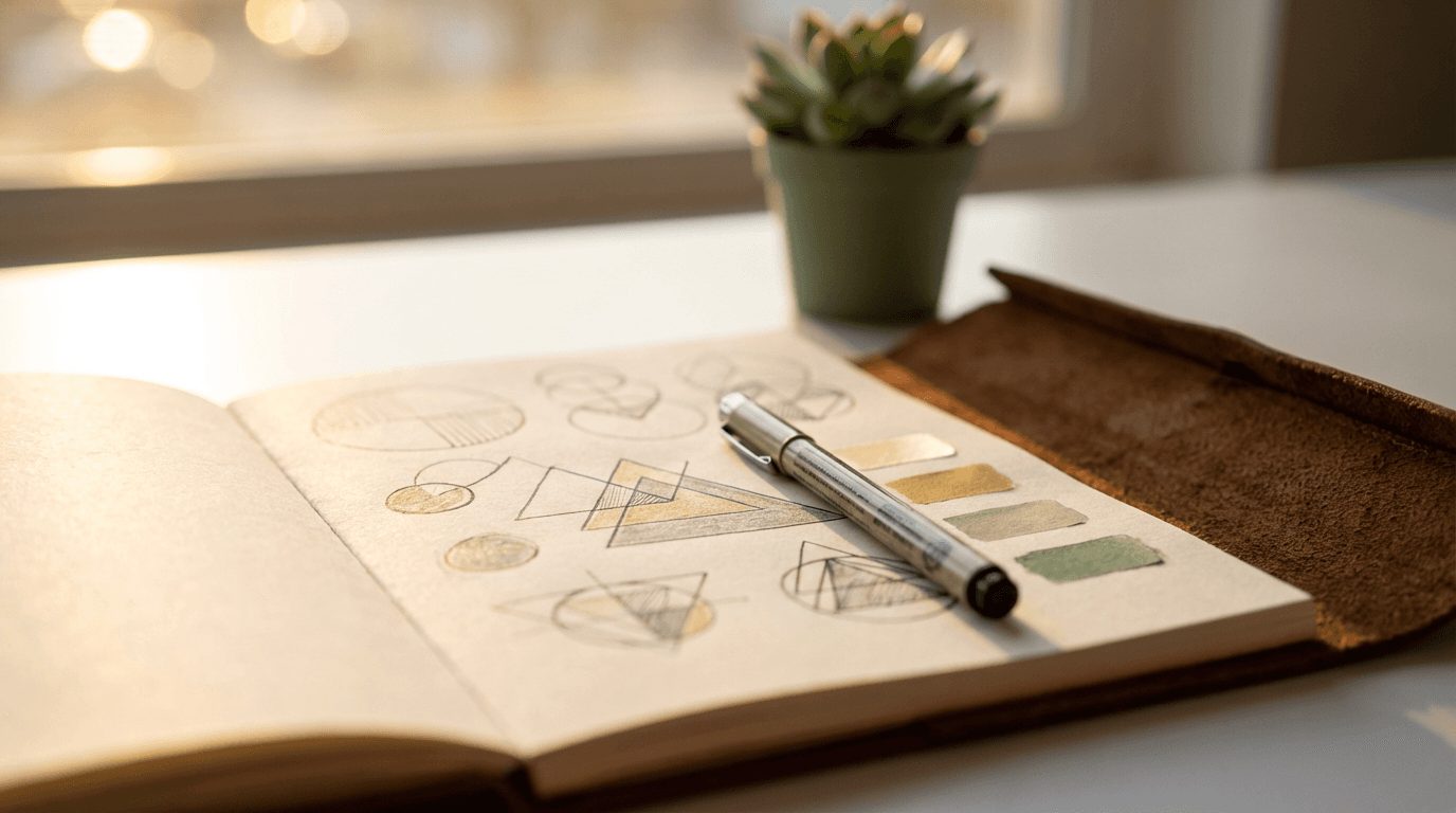 Processus de conception de logo pour le branding avec marqueurs colorés